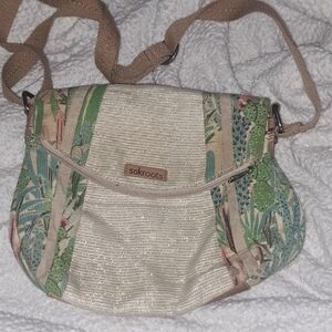 Sakroots Beige and Green Crossbody Bag